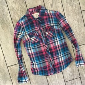 Aeropostale Flannel Button Down Shirt Sz. S Purple